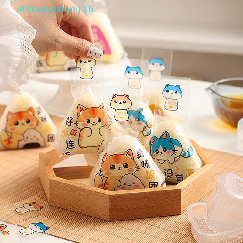Alittlese 100 ชิ้นสามเหลี่ยมข้าวบรรจุถุงสาหร่ายทะเลทําแม่พิมพ์เครื่องมือ Bento อุปกรณ์เสริม<br/><br/>ถุงบรรจุภัณฑ์ข้าวสามเหลี่ยมการ์ตูน 100 ชิ้น ถุงซูชิสาหร่ายโอนิกิริ<br/><br/>รอยสัก 50 ชิ้น