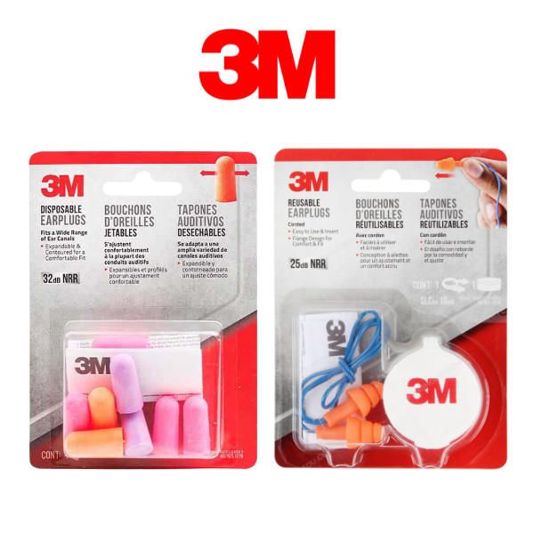 3M Earplugs ลดเสียง เอียร์ปลั๊ก โฟมอุดหู กั้นเสียง Earplug มี 2 แบบ (ใช้ซ้ำได้1คู่ / ใช้แล้วทิ้ง4คู่) disposable earplug