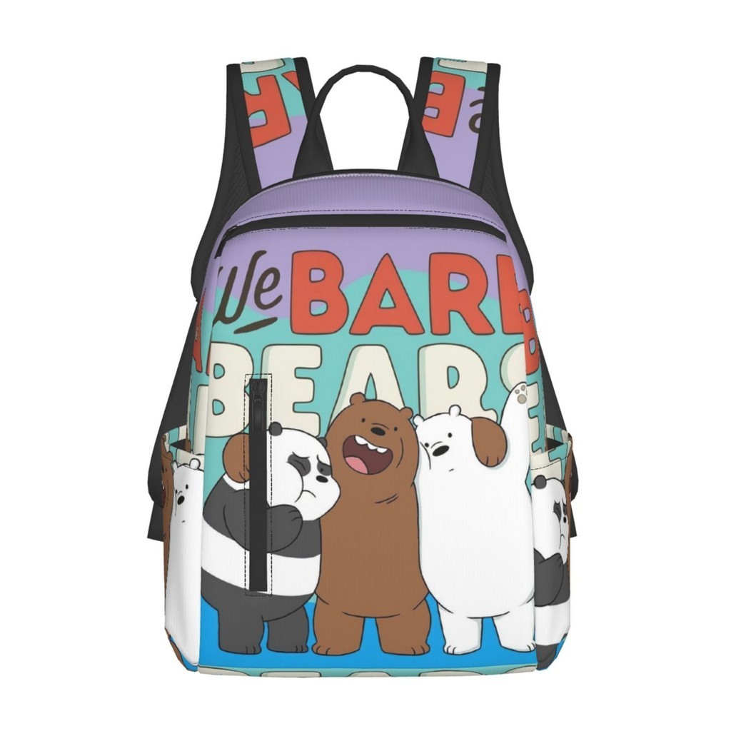 We Bare Bears กระเป๋าเป้สะพายหลัง กระเป๋าสะพายไหล่ กระเป๋าแล็ปท็อป น้ําหนักเบา 14.7 นิ้ว เหมาะกับการเดินทาง เดินป่า ของขวัญ สําหรับผู้ชาย และผู้หญิง
