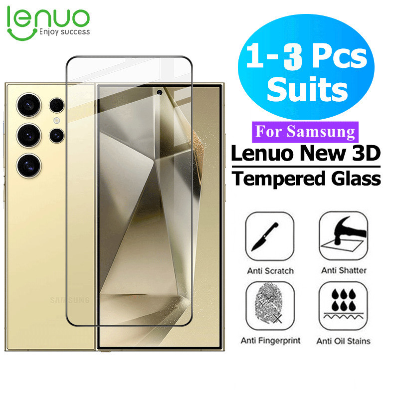 Lenuo กระจกนิรภัยกันรอยหน้าจอ แบบใส เต็มจอ HD กันระเบิด สําหรับ Samsung Galaxy S24 FE Ultra S24+ 1~3 ชิ้น