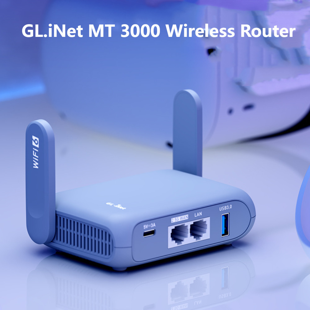 Gl.inet เราน์เตอร์ไร้สาย MT 3000 wifi6 Gigabit ความเร็วสูง 2.5G พอร์ตเครือข่าย nas ขนาดเล็ก แบบพกพา 5G Dual Band พร้อม USB รองรับ Fireproof Wall AX3000