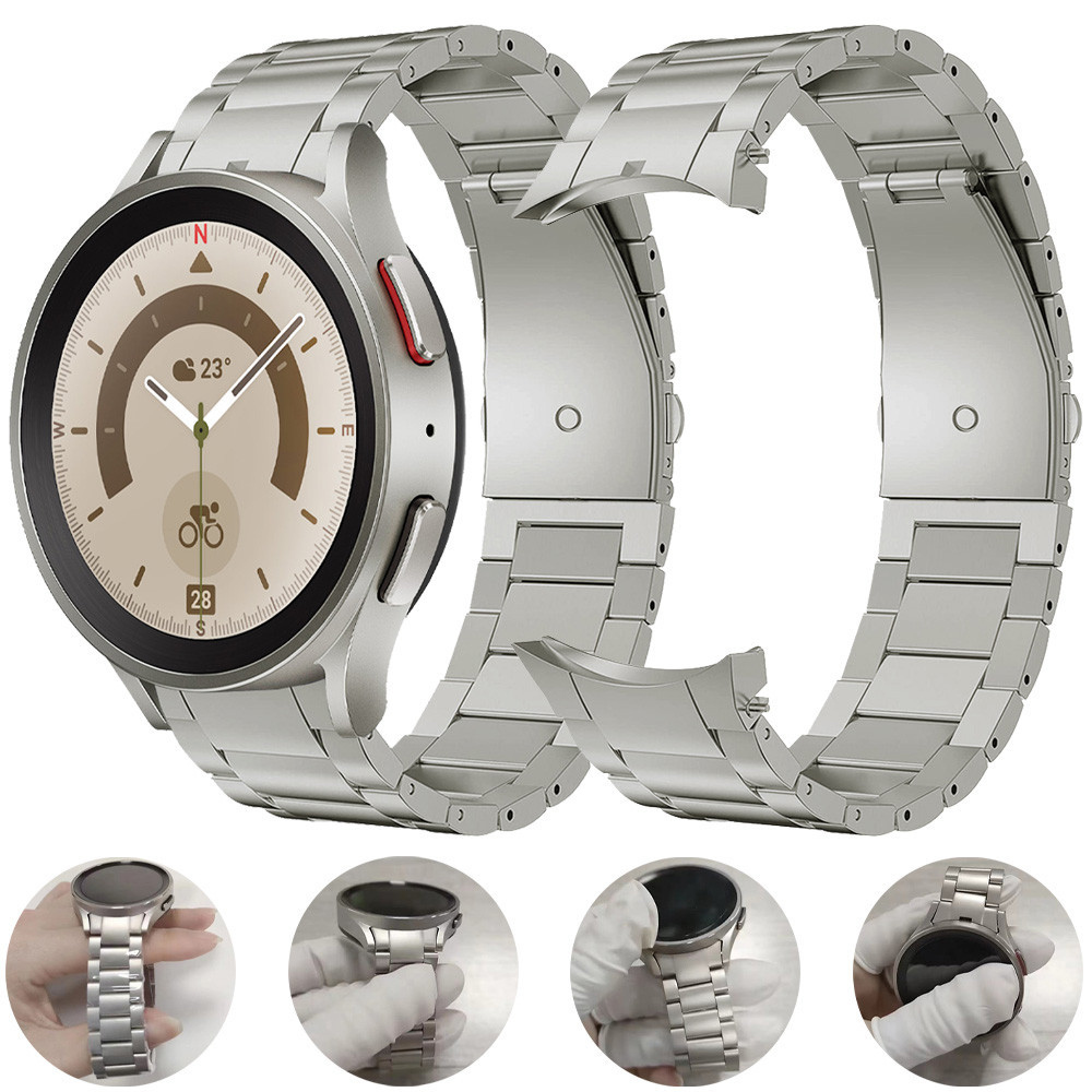 สายนาฬิกาข้อมือสเตนเลส ปลายโค้ง โลหะ สําหรับ Samsung Galaxy Watch 6 5 Pro Band 45 มม. 40 มม. 44 มม. Watch 6 4 Classic 47 มม. 43 มม.