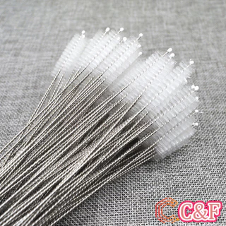 C&F แปรงล้างหลอดดูด จุกนม ขนไนล่อน ไม่ทำให้เป็นรอย Stainless steel soft straw straw brush