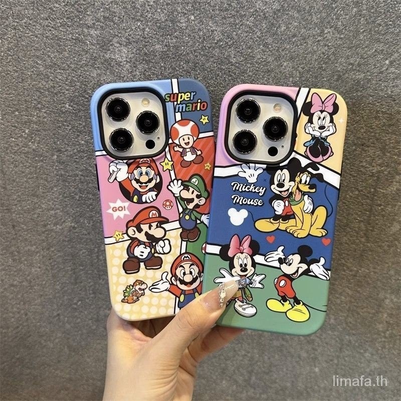 เคสโทรศัพท์มือถือ กันกระแทก ลายมิกกี้เมาส์ สําหรับ iPhone 11Promax 12pro 13Promax 15Promax 7 8 plus xsmax 15pro 14Promax 2combination1 13 12 XR Xs