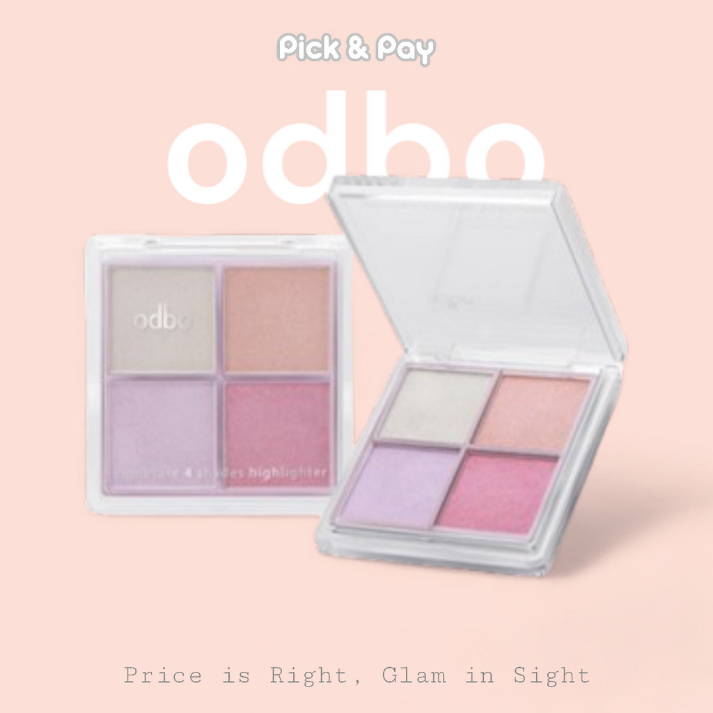 odbo ไฮไลท์ เนื้อเนียนนุ่ม เกลี่ยง่าย Signature 4 Shades Highlighter (OD1318)
