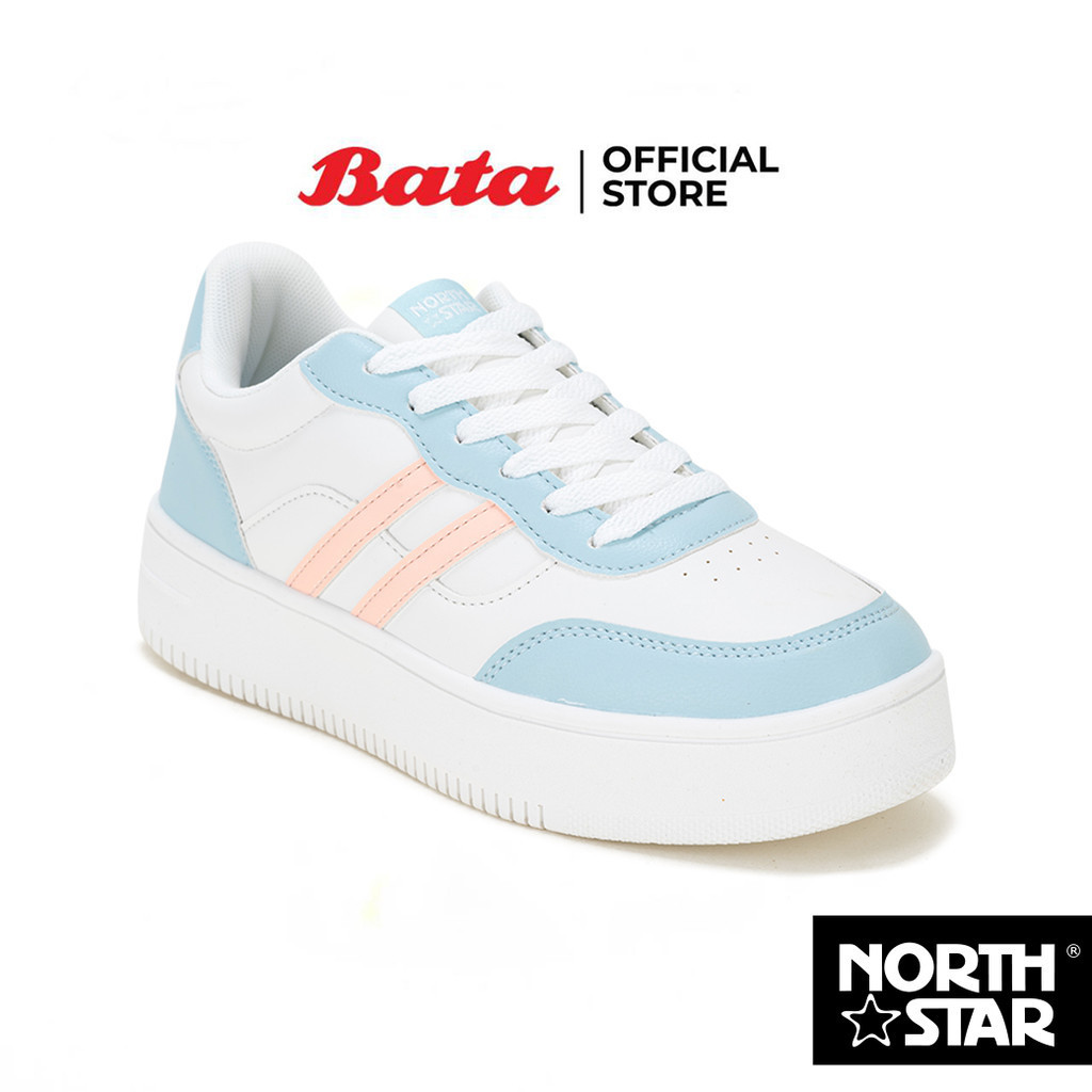 Bata บาจา by North Star รองเท้าผ้าใบสนีคเกอร์ แบบผูกเชือก ดีไซน์เก๋ สวมใส่ง่าย สำหรับผู้หญิง สีขาว รหัส 5201098