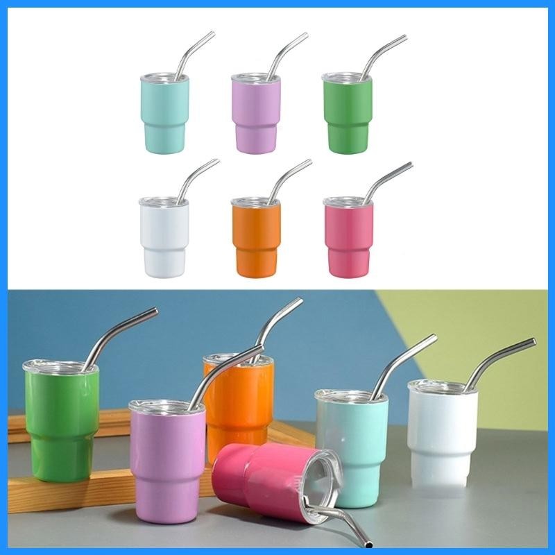 2oz stainless steels Car Cup Mug Tumblers with Straw Portable Coffee Cup