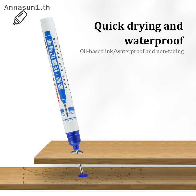 Annasun ปากกามาร์กเกอร์ยาว 32 มม. ความจุขนาดใหญ่ กันน้ําลึก ปากกามาร์กเกอร์สี่สีสําหรับงานไม้โลหะ TH - รูปที่ 6