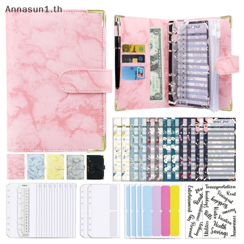 Annasun กระเป๋าสตางค์ หนัง PU ทรงซองจดหมาย ขนาด A6 ประหยัดเงิน สําหรับเก็บเงินสด แพลนเนอร์ จดหมาย