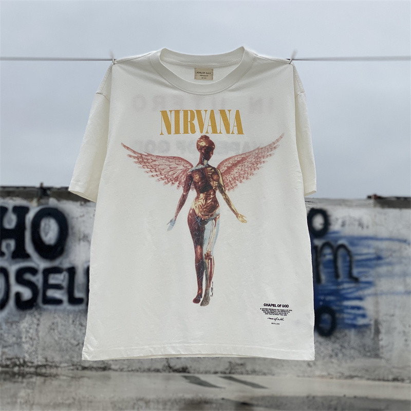 Nirvana อัลบั้ม Angel Limited White Ink สไตล์วินเทจโบราณ Hds4