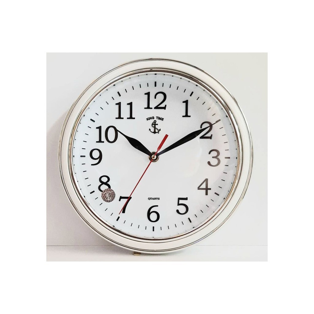 นาฬิกาติดผนัง นาฬิกาแขวนผนัง KING TIME รุ่น 77 ขนาด 10 นิ้ว ทรงกลม ขอบ 2 ชั้น เครื่องนาฬิกาเดินเรียบ Auto เดินเงียบ