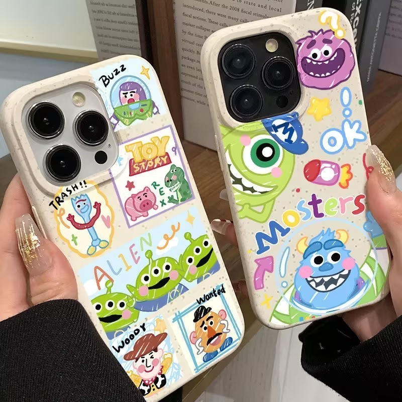 เข้ากันได้สำหรับ เคสไอโฟน11 เคส iPhone11 แทกน่ารักการ์ตูนมอนสเตอร์สีเขียวสีฟ้าเข้ากันได้กับ iPhone 14 13 PRO MAX 12 XR X