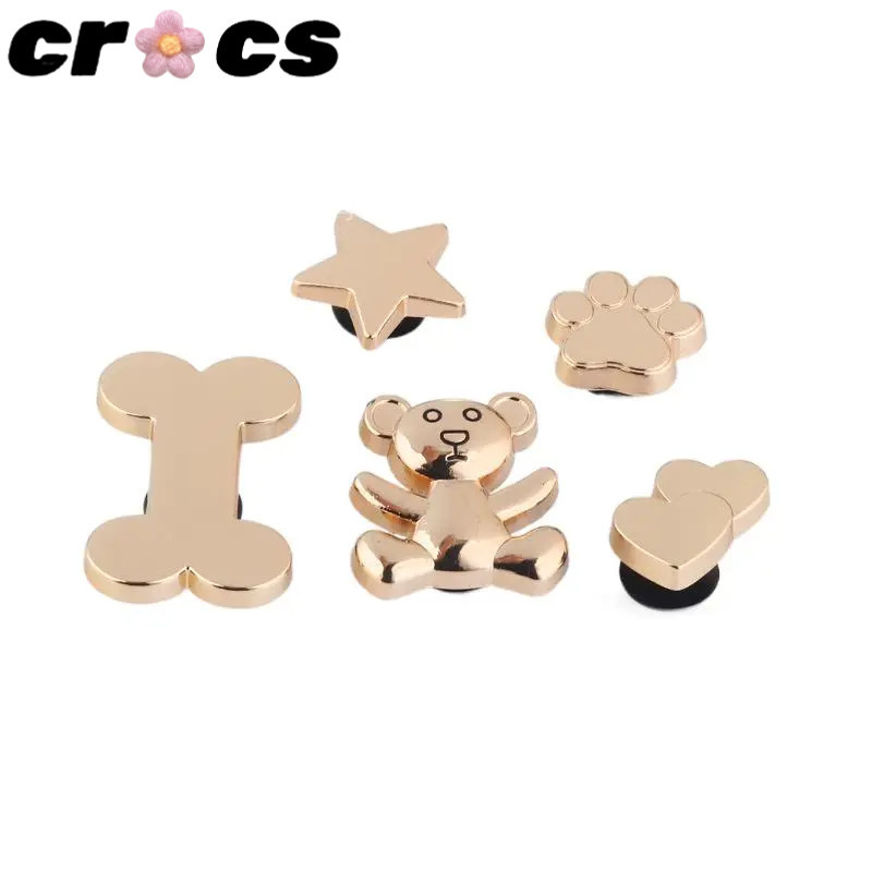 Crocs Jibbitz ที่วางรองเท้า ลายดอกไม้ สีชมพู สร้างสรรค์ อุปกรณ์เสริม สําหรับผู้หญิง