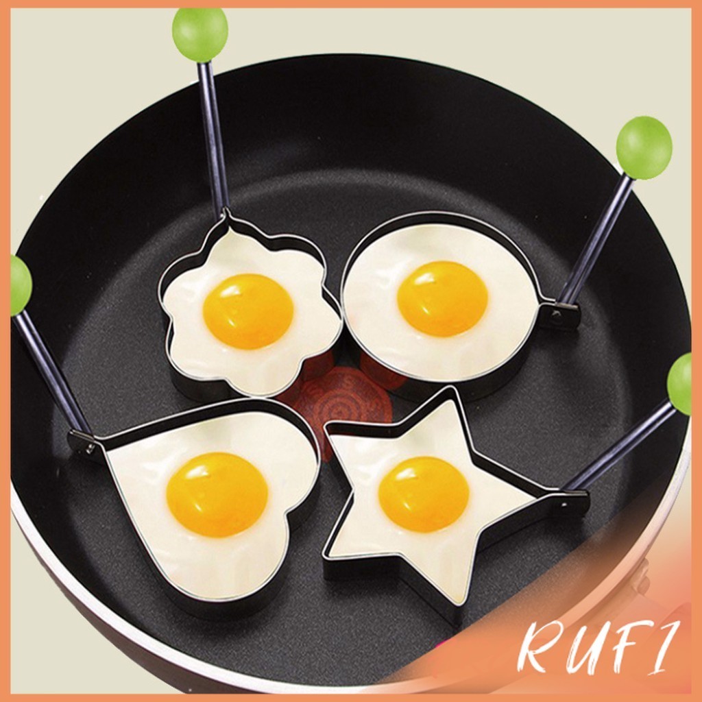 RUFI พิมพ์ทอดไข่ พิมพ์ทอดไข่ดาว ครัวอ าหรเช้าเ ครื่องทำ ไข่เจียว สแตนเลสหนา ไม่ติดแม่พิมพ์ไข่เจี ยวครัวทำ Fry Egg mold ราคา ถูกที่สุด ดีลบีเคเค