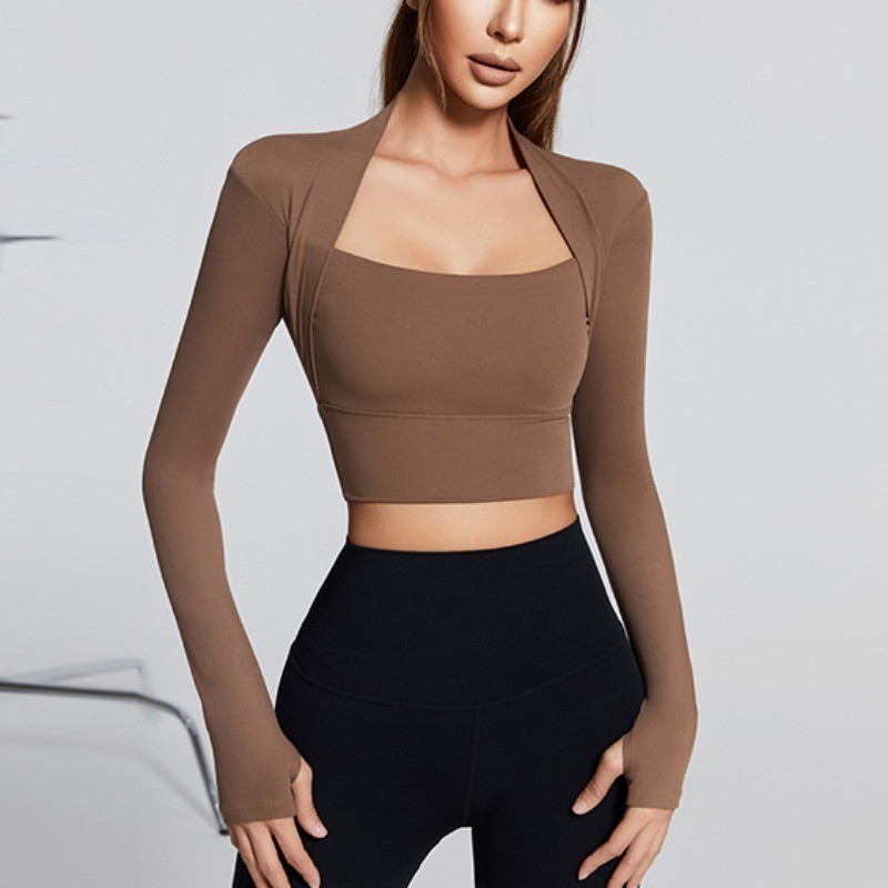 【LASYYOGA】เสื้อกีฬาแขนยาว ระบายอากาศได้ดี สวมใส่สบาย เหมาะกับใส่เต้นรํา เล่นโยคะ ฟิตเนส สําหรับผู้หญิง - รูปที่ 4