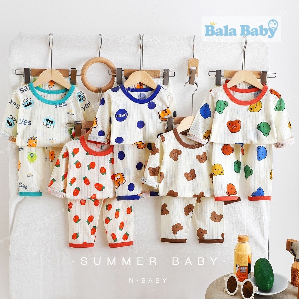 ชุดนอนเด็ก ผ้าฝ้ายเนื้อบาง นุ่ม สบาย ชุดเซ็ท 2ชิ้น เสื้อคอกลม + กางเกงขา 5ส่วน SYC03