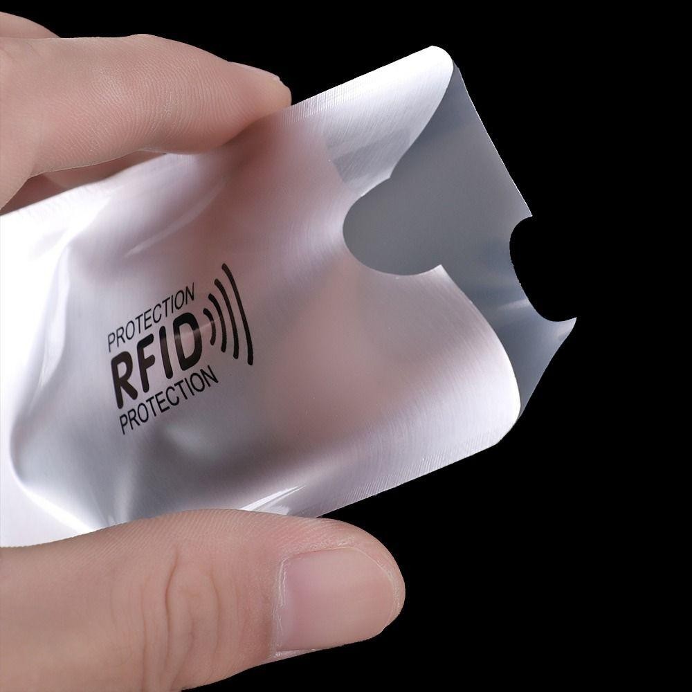 UUMIR ปลอกบัตรเครดิต 5 ชิ้น, ที่ใส่บัตร RFID อลูมิเนียมความปลอดภัย, ล็อคตัวอ่านฝาครอบป้องกันการโจรกรรม