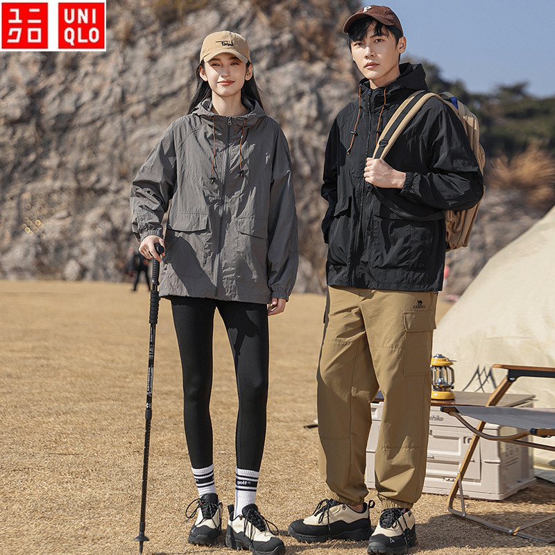 Upf50+ Uniqlo เสื้อแจ็กเก็ต ประสิทธิภาพสูง ป้องกันรังสียูวี เหมาะสําหรับการเดินป่า และปีนเขากลางแจ้ง