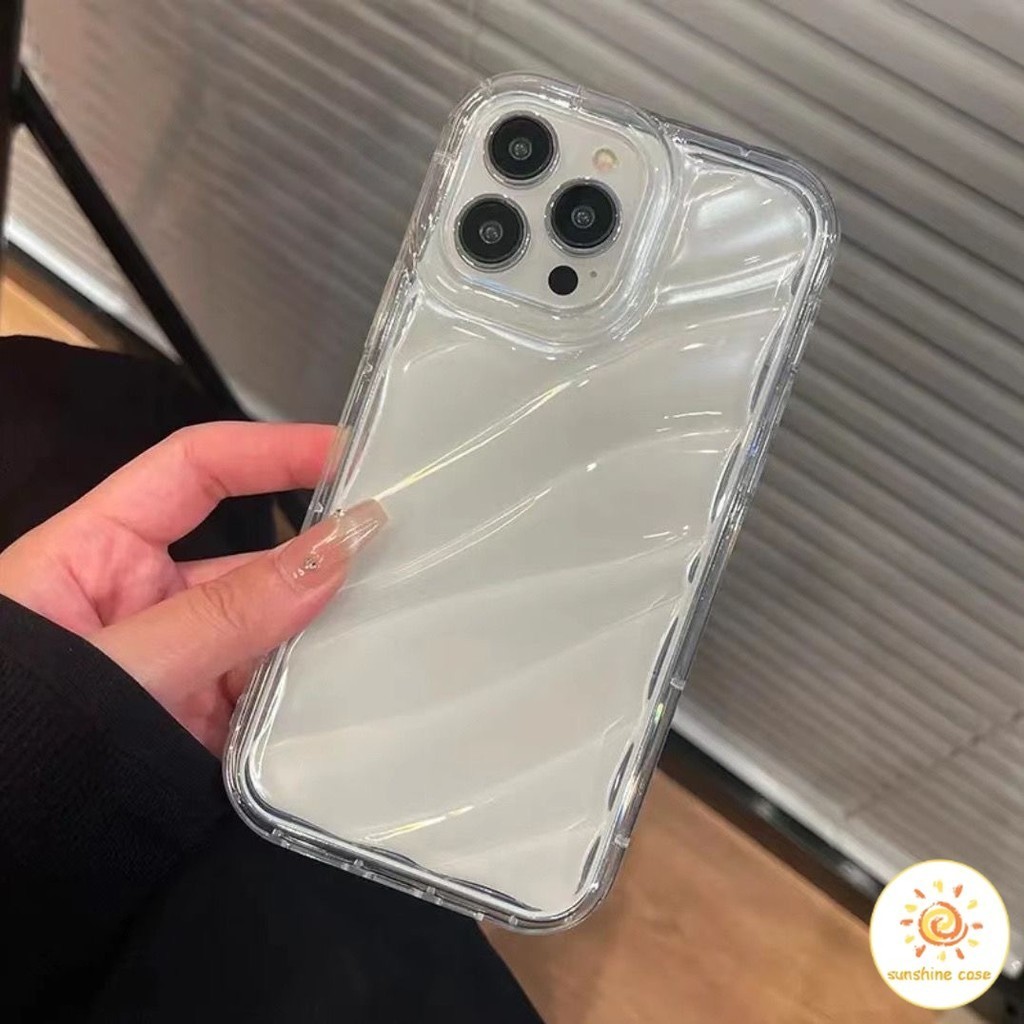 [ส่วนลด]เคสโทรศัพท์มือถือโปร่งใสหยักเรียบง่าย เคส ไอโฟน 11 For iPhone12 13 14 15 Pro MAX X XS XR XS 6 7 8 Plus SE2020