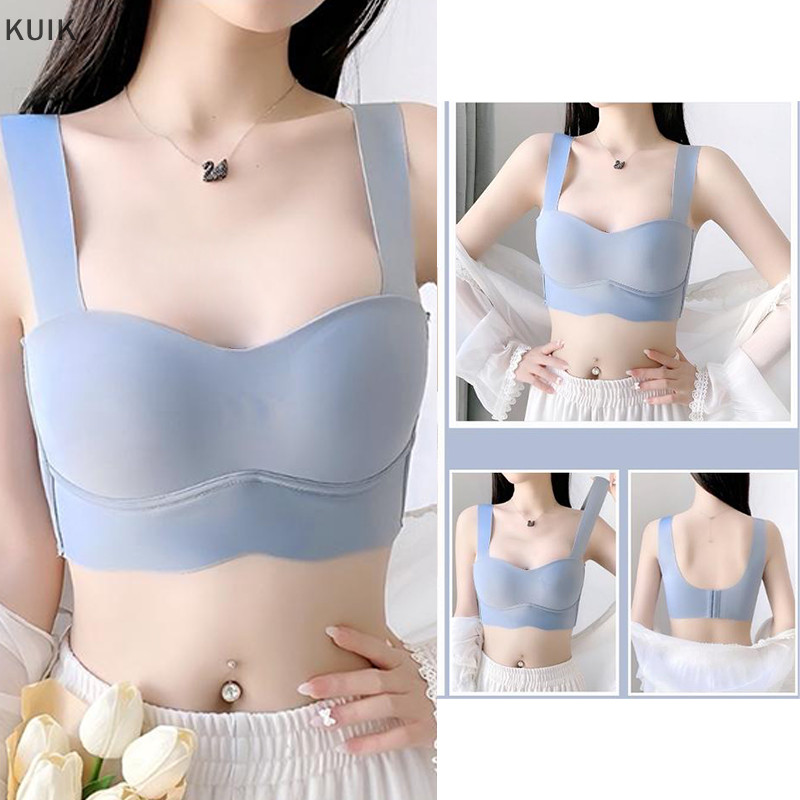 Kuik Seamless สีทึบผู้หญิงขนาดใหญ่ Push Up รวบรวม Bras ik