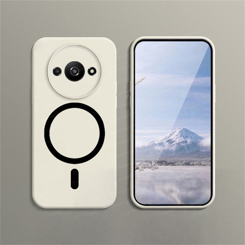 Xiaomi Redmi A3 เคสโทรศัพท์ แม่เหล็ก วงกลม ไร้สาย ชาร์จ TPU นิ่ม แฟชั่น เคสมาการอง