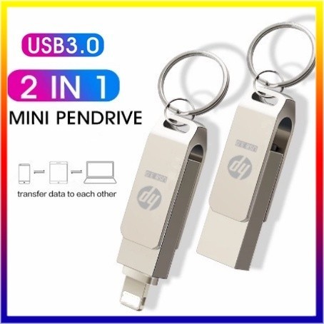 Hp แฟลชไดรฟ์ Usb 1TB 3 in 1 Otg Pendrive สําหรับ iPhone อุปกรณ์จัดเก็บข้อมูลภายนอก 2 in 1