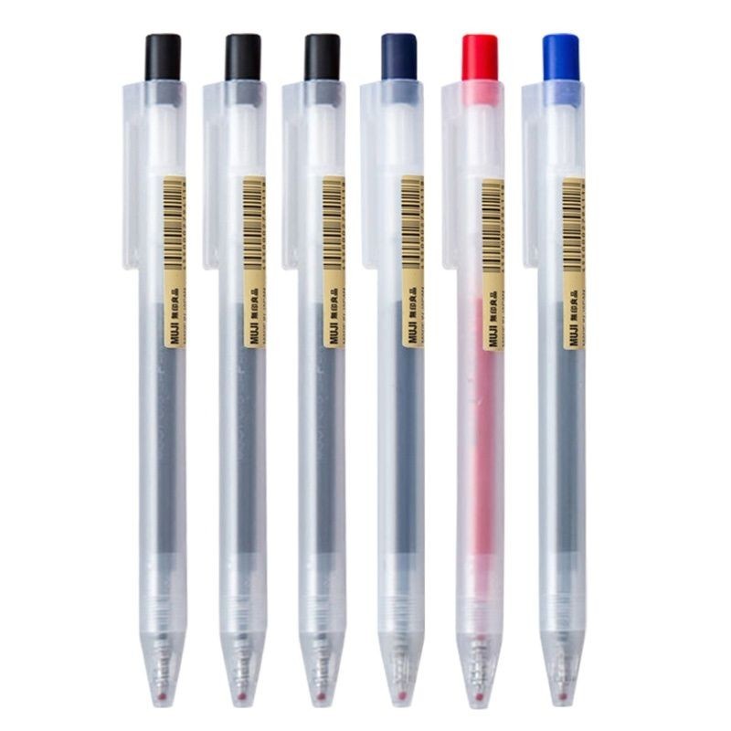 Muji ปากกาเจล หมึกสีดํา / แดง / น้ําเงิน 0.5 มม. ญี่ปุ่น ปากกาสี สํานักงาน โรงเรียน น่ารัก ปากกาลูกลื่น