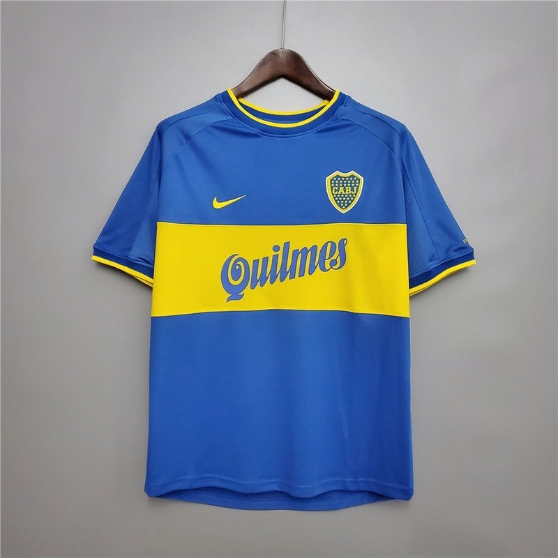 เสื้อกีฬาแขนสั้น ลายทีมชาติฟุตบอล Boca Juniors 9900 ชุดเหย้า สไตล์เรโทร