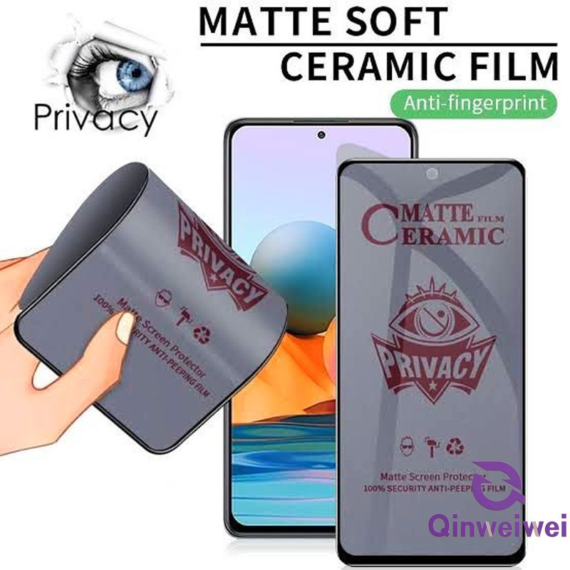 Matte Anti Spy เซรามิคกระจกนิรภัย Xiaomi Redmi หมายเหตุ 14C 13 13C A1 A2 A2 + 12 12C 10C 9t 9c 11 11