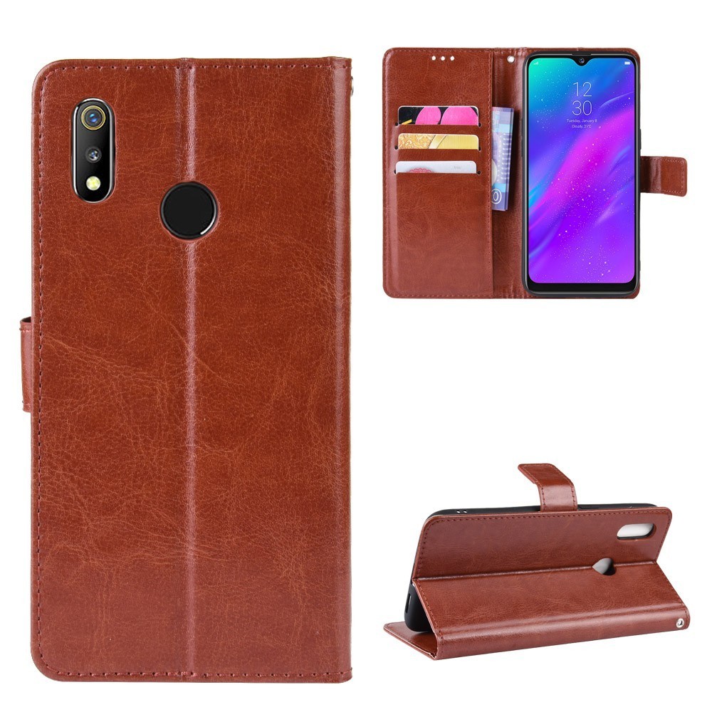 เคสโทรศัพท์หนัง ฝาพับ พร้อมช่องใส่บัตร สําหรับ OPPO Realme 3 C2 2 Pro A5S A1K