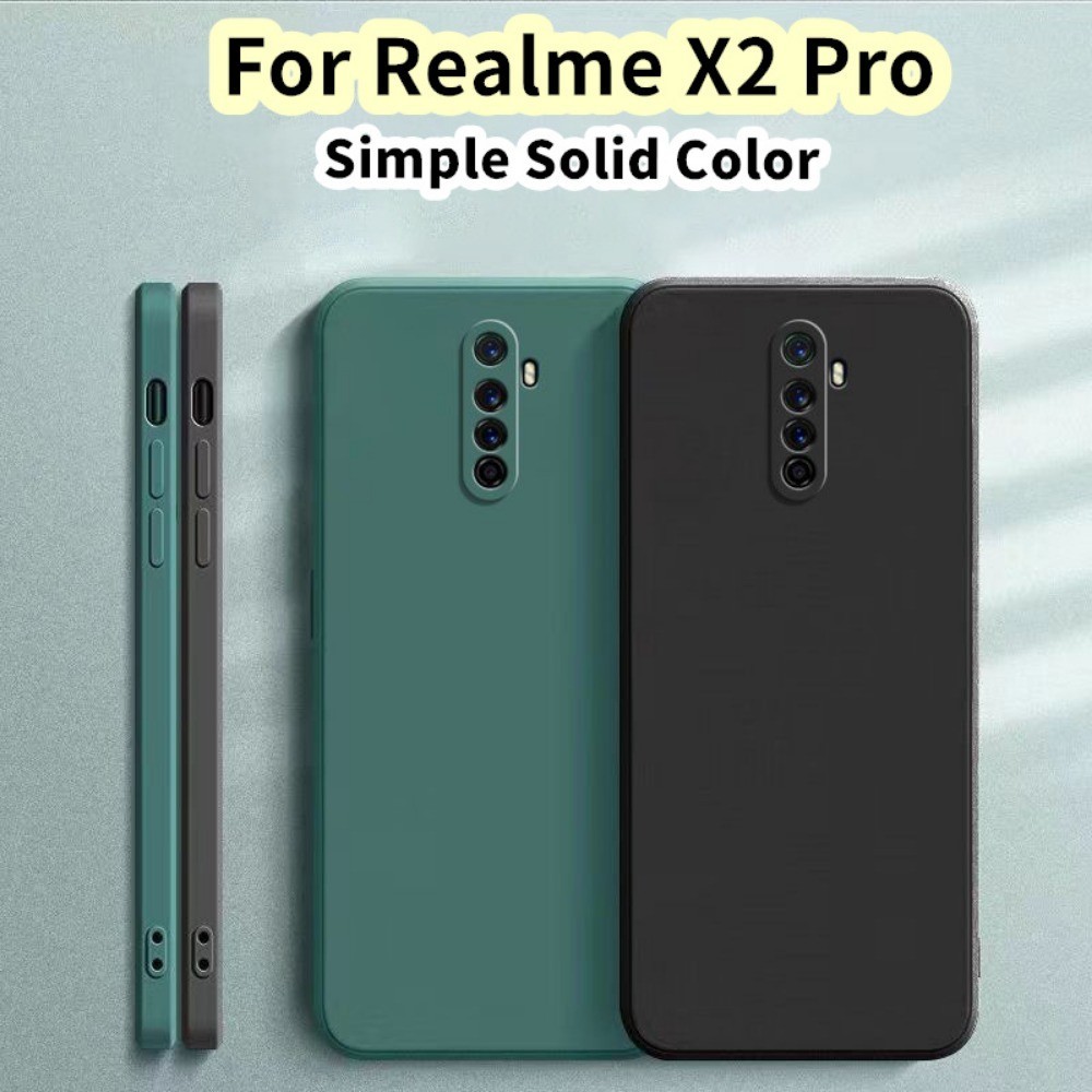 【Case Home】เคสโทรศัพท์มือถือ ซิลิโคน สีพื้น สําหรับ Realme X2 Pro
