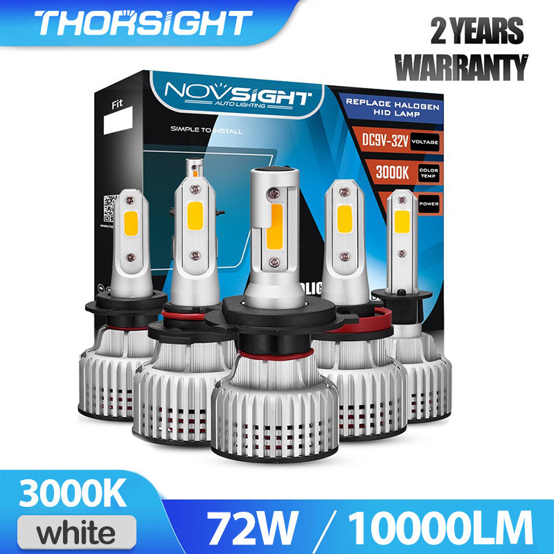 Thorsight x Novsight หลอดไฟหน้ารถยนต์ N12Y 3000K สีเหลือง 10000Lm 72W Car Led Headlight 2pcs Car Lig