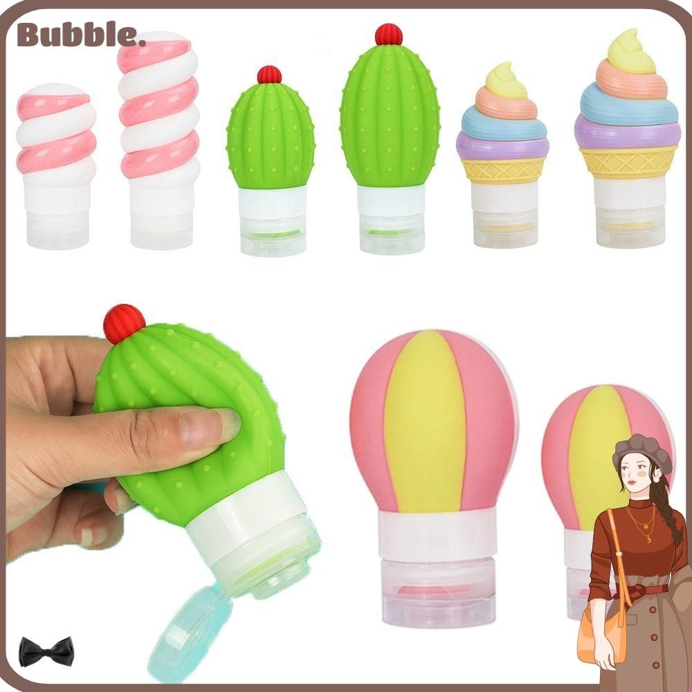 Bubble ขวดจ่ายของเหลว แบบบีบ ซิลิโคน ขนาดเล็ก น่ารัก เติมได้ สําหรับเดินทาง