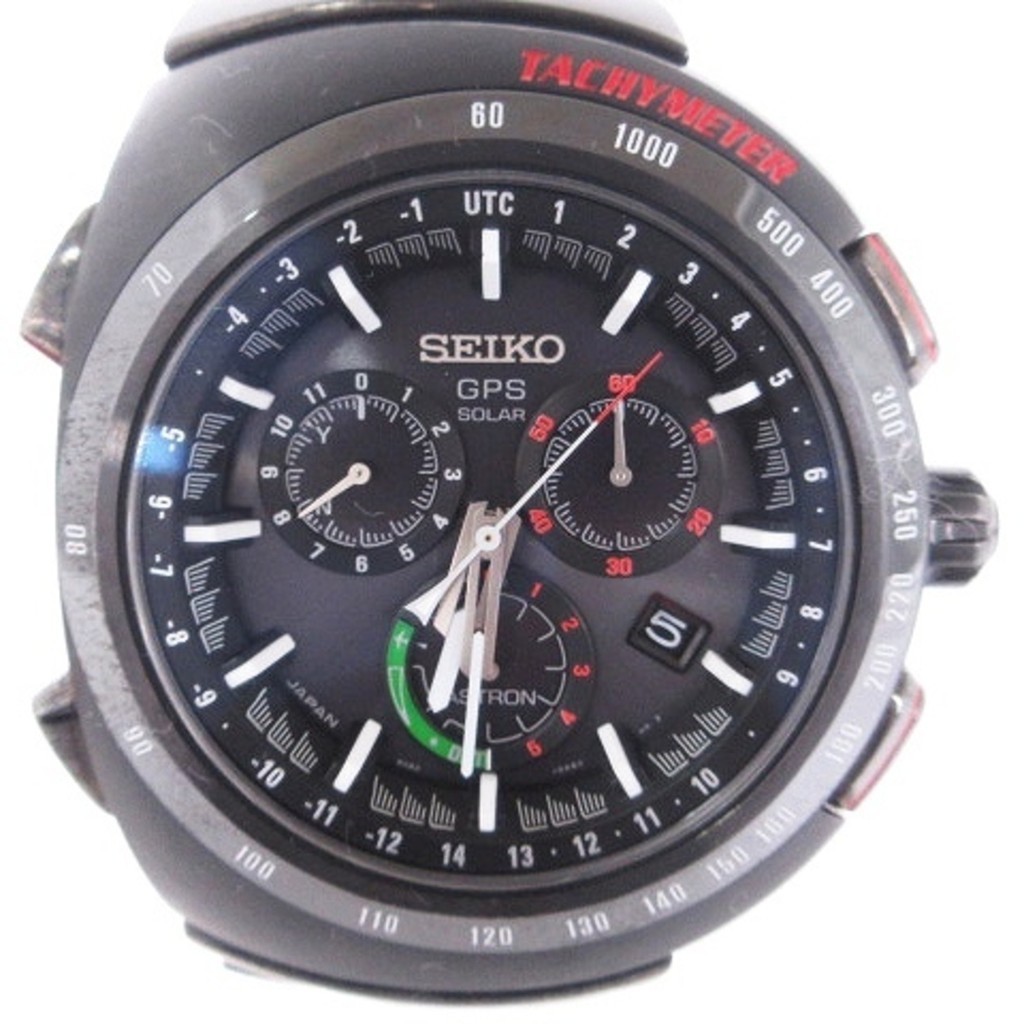Seiko Astron Watch Analog Chronograph Solar Black Red ■SM1 Direct from Japan Secondhand