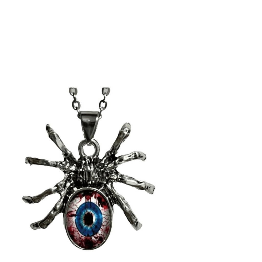 Punk Rock Spider Eyeball สร้อยคอตา ins Gothic Dark ฮาโลวีน Spider จี้สร้อยคอ - รูปที่ 3