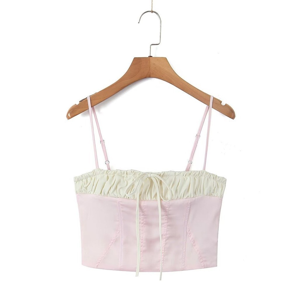 Qunz เสื้อกั๊กแฟชั่น Auricularia Auricula Edge Fold Splicing 9626