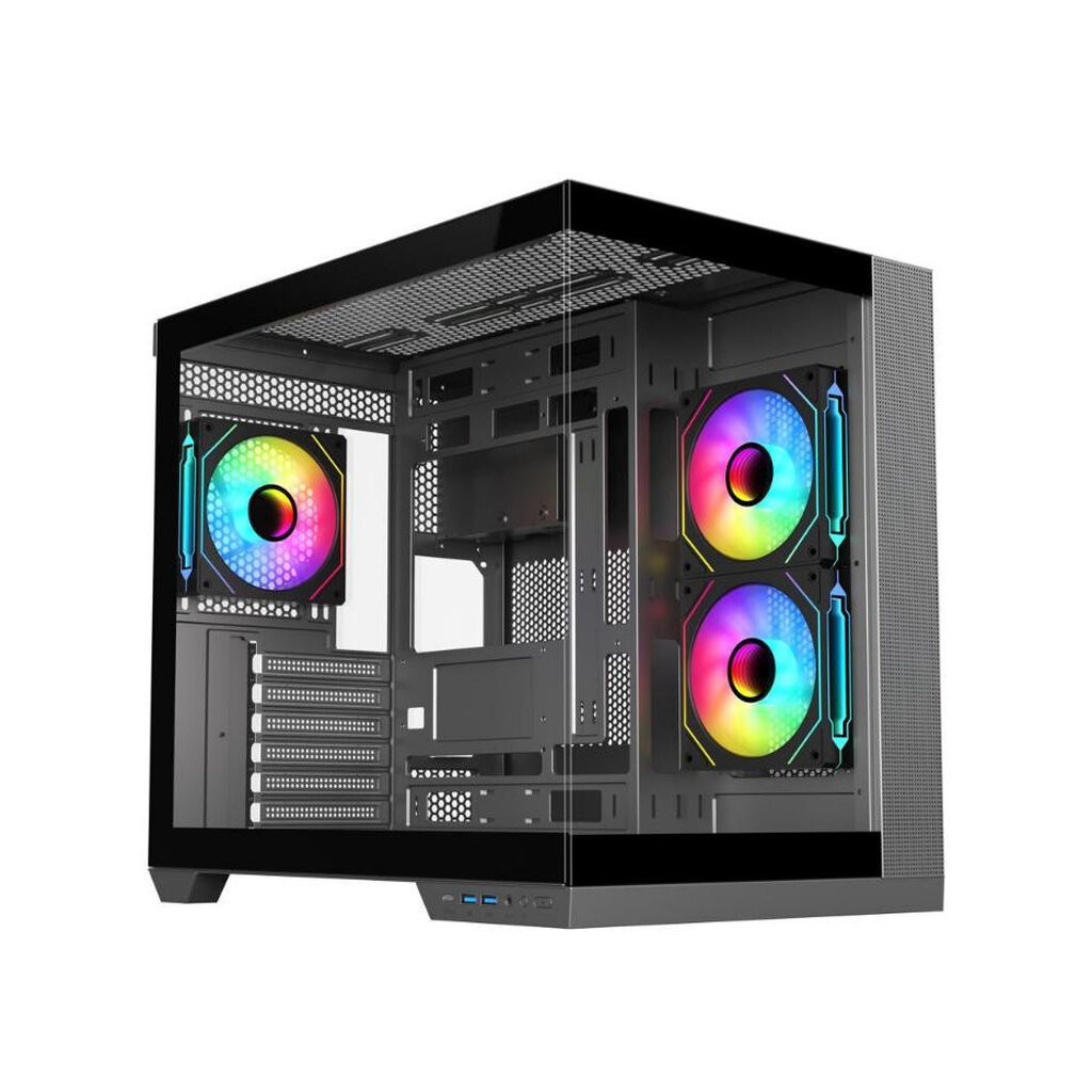 SAMA NEVIEW A721 Black Tempered Glass ATX Airflow Mid Tower Case