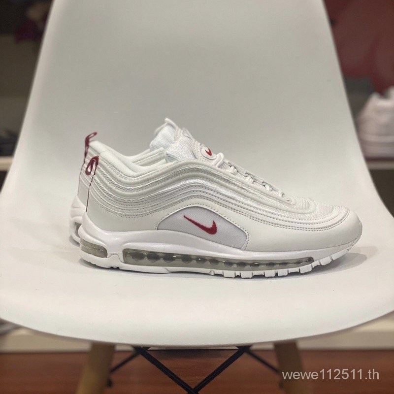 Nike Air Max 97 รองเท้าผ้าใบ สีขาว สีแดง 6WUQ