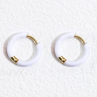 น ้ ํามันหยดต ่ างหู 12 มม.ต ่ างหูสแตนเลสที ่ มีสีสันรอบต ่ หูตะขอ diy ต ่ างหูอุปกรณ ์ เสริม