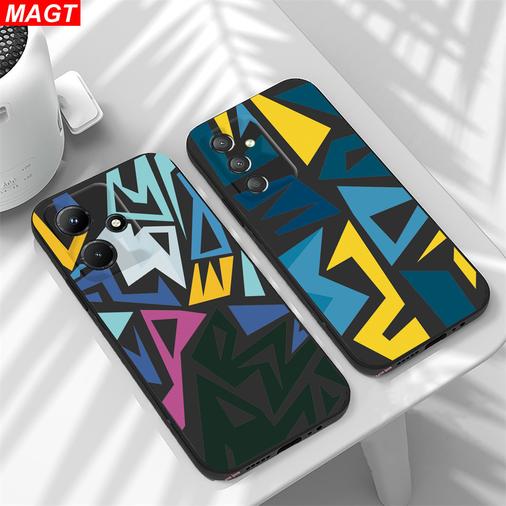 Oppo A60 A18 A38 A78 A58 A17 A57 A77S Reno 8T A16 A54S A15S A5S A7 A12 A53 A16K A31 A9 A5 A3S A92 A55 A74 A95 A94 Reno8T Fansion Polychrome เรขาคณิตสีบล ็ อกกรณี MAGT