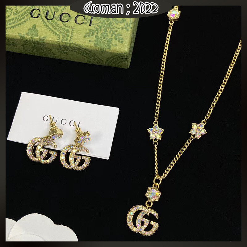 [สไตล์ใหม่] Gucci ชุดสร้อยคอ และต่างหู
