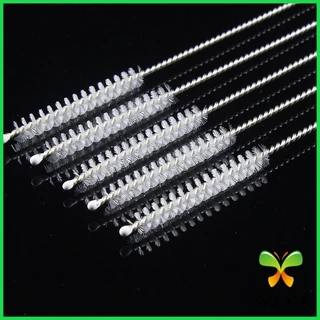 Zakii Mall แปรงล้างหลอดดูด จุกนม ขนไนล่อน ไม่ทำให้เป็นรอย Stainless steel soft straw straw brush