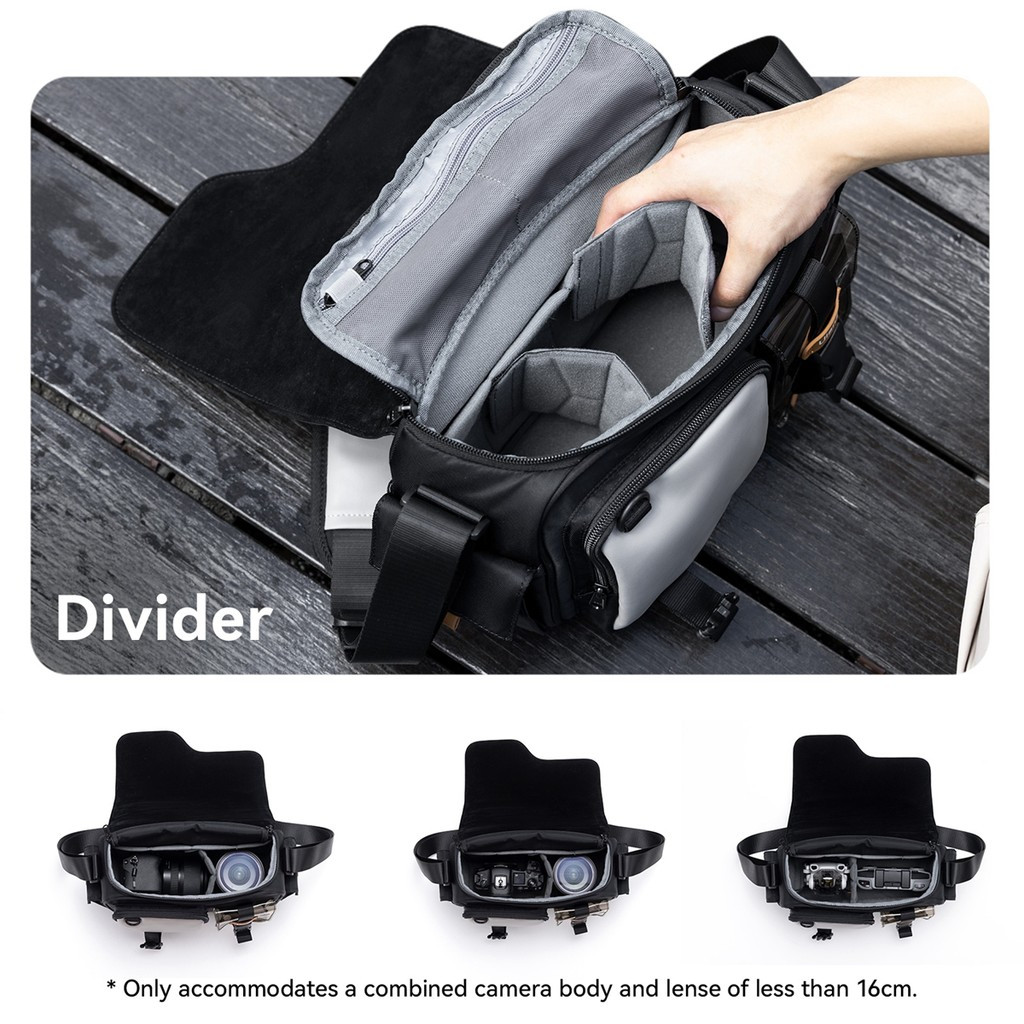 Ulanzi MS12 กระเป๋ากล้องสะพายข้าง กันน้ำ ใส่กล้อง DSLR/Mirrorless เลนส์ พร้อมช่องจัดระเบียบ - รูปที่ 3