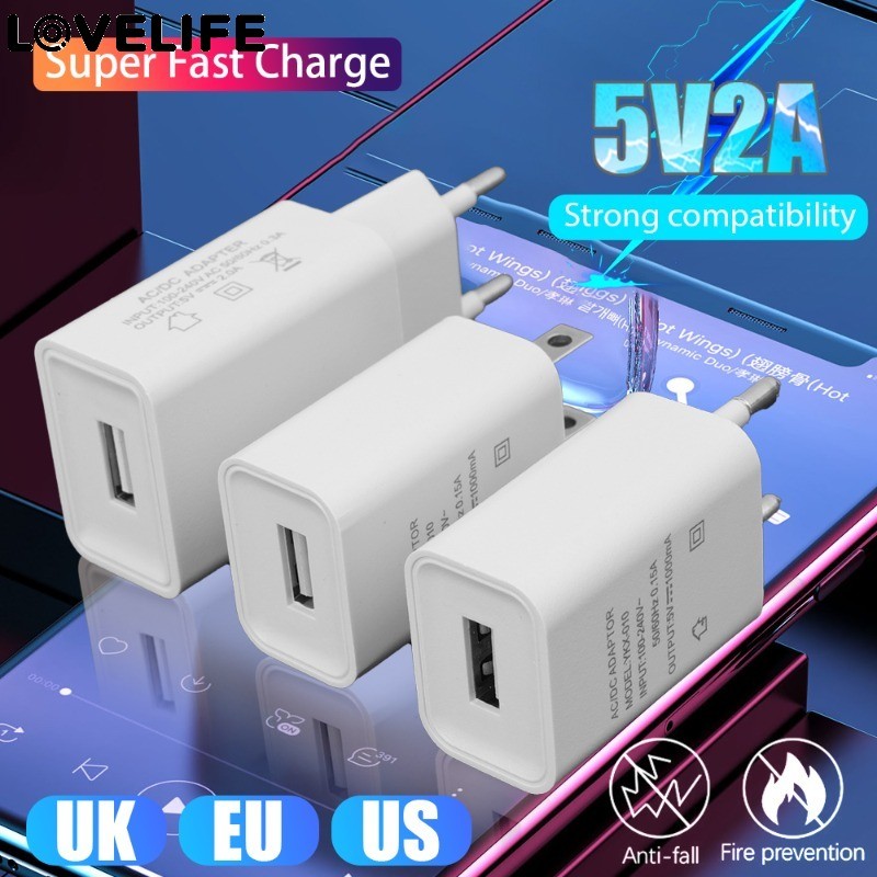 ปลั๊กชาร์จ USB 5V 1A 2A - ขั้วต่อการชาร์จพอร์ต EU/US - ความเร็วสูง, ทนไฟ - เครื่องชาร์จโทรศัพท์มือถือสากล - อะแดปเตอร์ไฟติดผนัง - สําหรับการเดินทาง