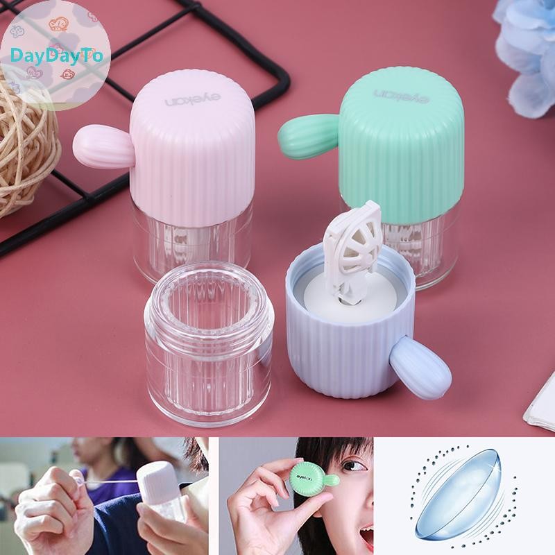 Daydayto 1X แบบพกพาคอนแทคเลนส์ทําความสะอาดกล่องคู่มือหมุนเครื่องซักผ้าทําความสะอาด Travel TH