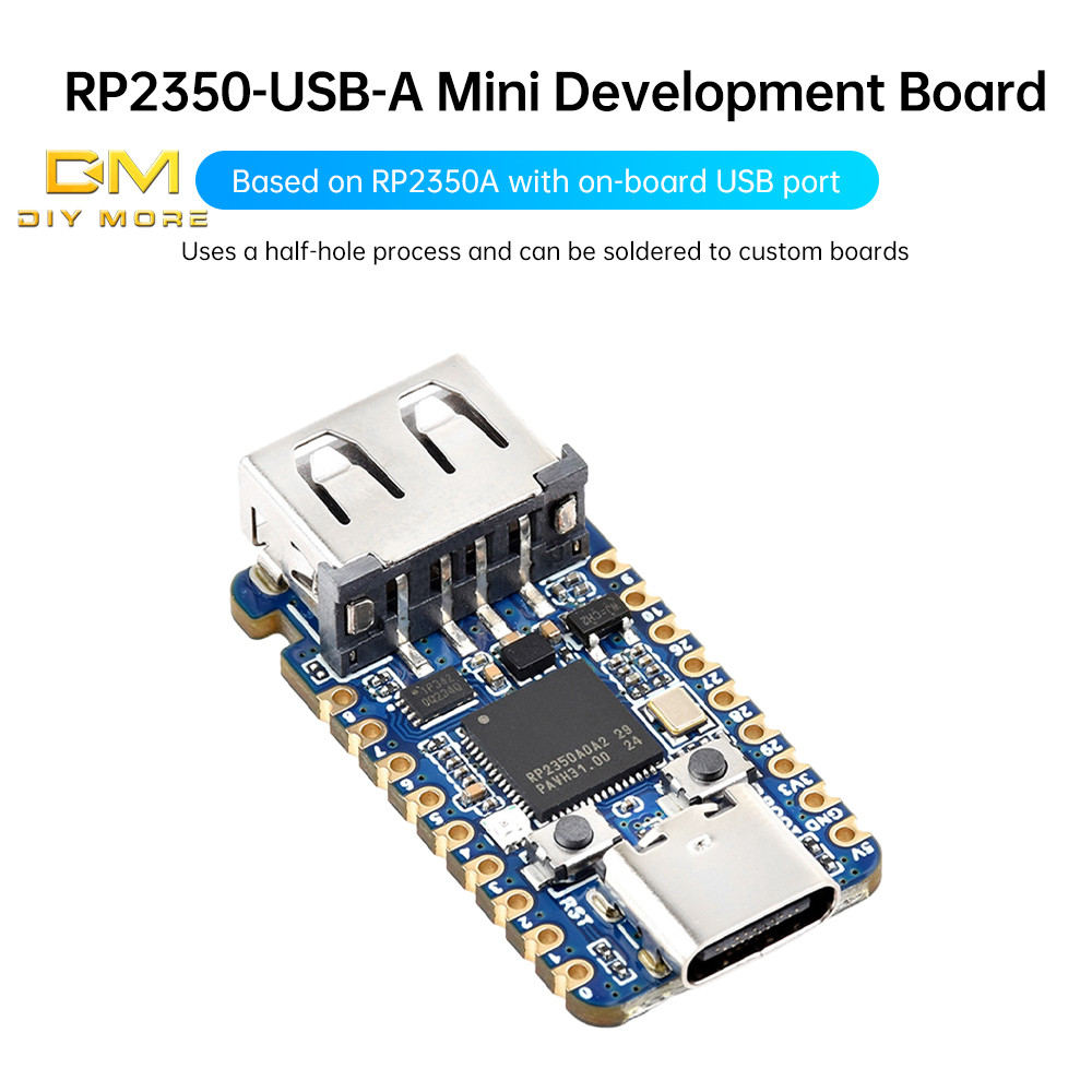 Diymore RP2350-USB-A Mini Development Board ตามที่ RP2350A Type C