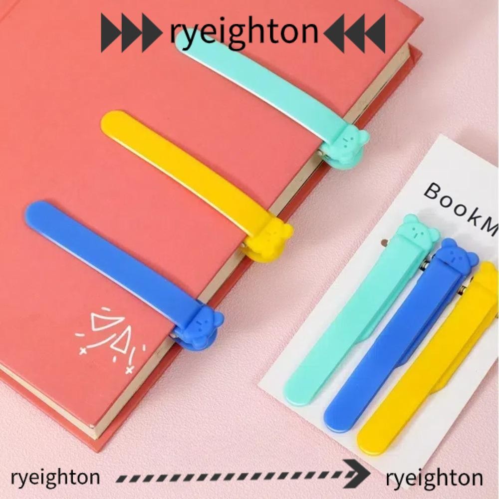 ขวา 1/3 ชิ้นที่คั่นคลิป, ติดตามอัตโนมัติน่ารักหมีเครื่องหมายหนังสือ, ความคิดสร้างสรรค์ เครื่องเขียนอุปกรณ์ซิลิโคนหน้าพลิกสําหรับนั