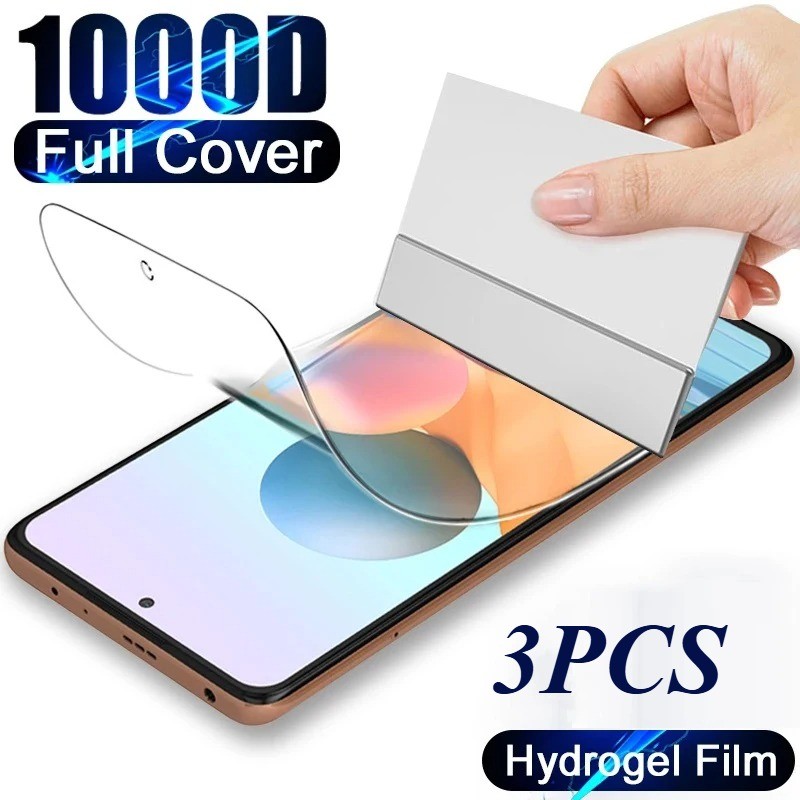 3 ชิ้นกันฝุ่น HD Soft Hydrogel ฟิล์มป้องกันแสงสีฟ้าสําหรับ Redmi หมายเหตุ 11T 11SE 11S 11R 11E 11 10