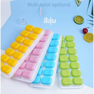 ถาดทำน้ำแข็ง 14 ช่อง เครื่องทำน้ำแข็งซิลิโคนเกรดอาหารพร้อมฝาปิด แม่พิมพ์ทำน้ำแข็งเจลลี่สำหรับทำน้ำแข็ง
