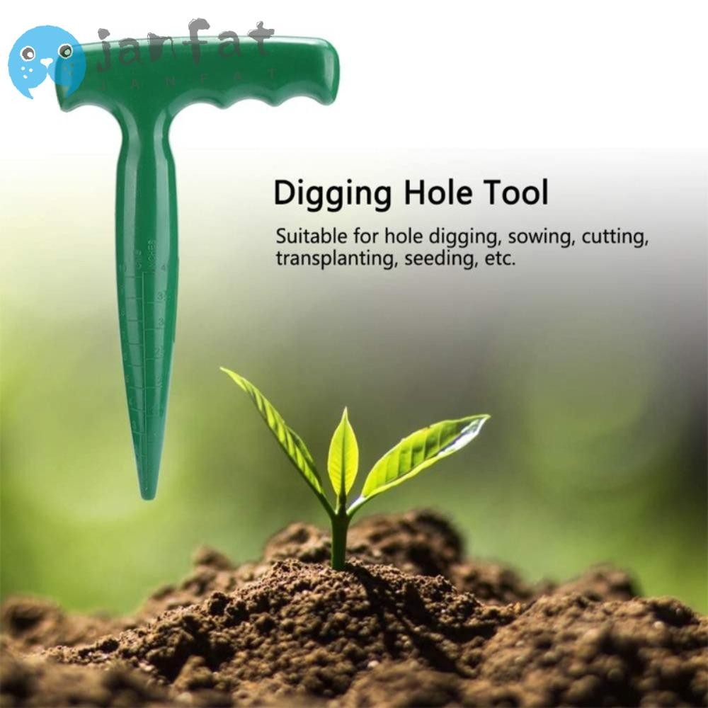Janfat พืช Dibber, หลวมดินปรับ Garden Hole Puncher, ปฏิบัติทนทานสีเขียวเครื่องมือกลางแจ้งพืช Sow Dibber Hole Punch สวนการเพาะปลูก